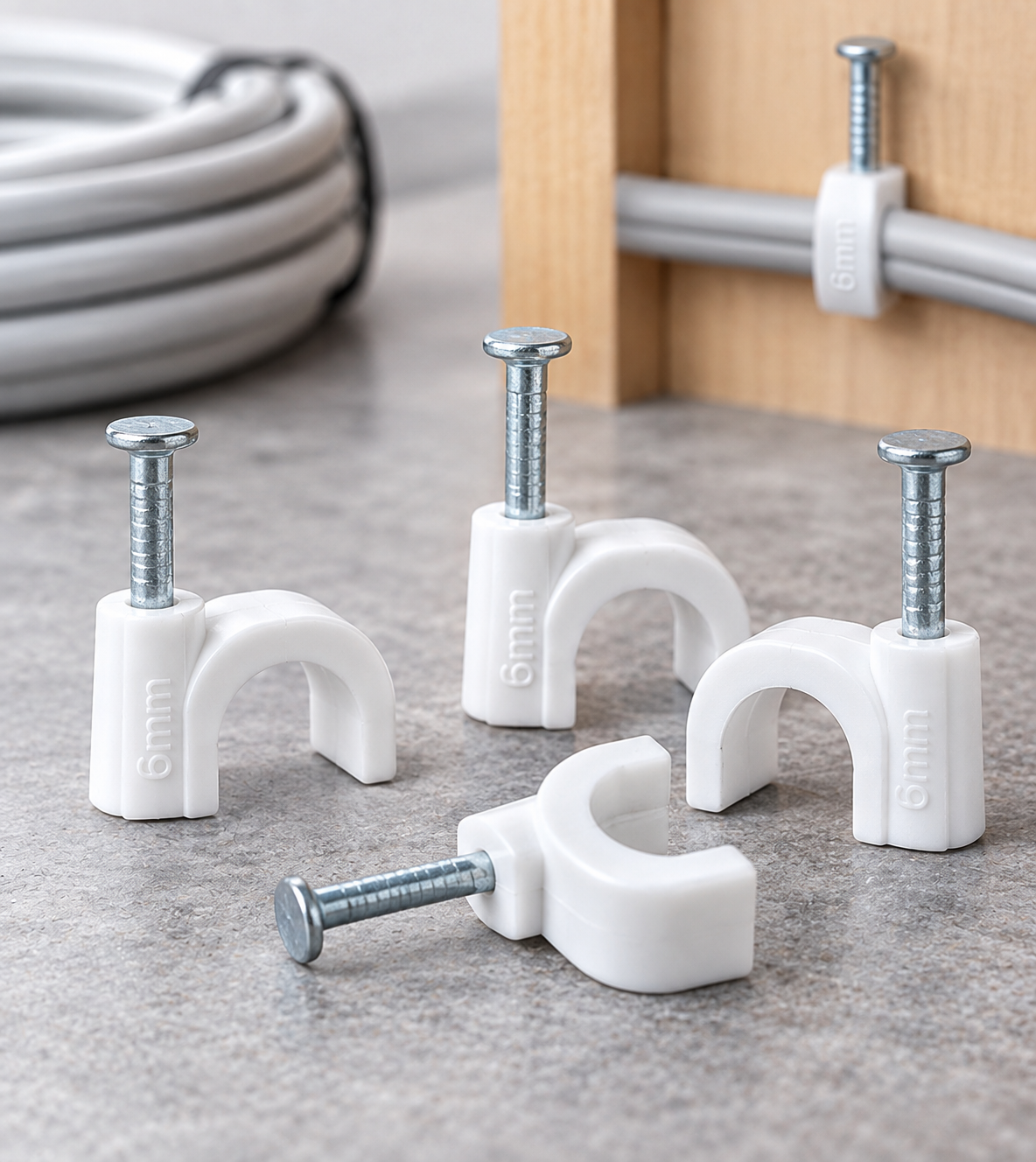 6mm Round Cable Nail Clamp Pack